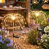 Dekofun Luci Solari Giardino Esterno, 2 Pezzi 120 LED Fuochi D'artificio Solari IP65 Impermeabile 8 Modalità Decorative Lampade per Vialetto Prato Cortile Aiuola Matrimonio Feste