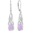 FJ Orecchini Opale Rosa Argento 925 Orecchini Pendenti Goccia Infinito Opale Gioielli Regalo per Donna