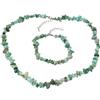 Treasure Bay Set di collana e bracciale con gemme naturali blu turchese, zaffiro e giada per donne e ragazze, Gemma