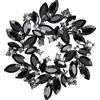 Clearine Spilla di Natale Marquise Cristalli austriaci Strass Elegante Fiore per Donne Nero Nero-Fondo