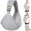 AUYAO Marsupio Neonato, Multifunzionale Fascia Porta Bebe, Marsupio Laterale per Neonati Fino a 15KG, Portabebè Bambino Ergonomico, Traspirante e Regolabile