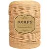 DXRPO Macrame Corda 3 mm x 300 m, macramè Filo Naturale, Macrame Corda per Appendiabiti per Fiori in Macrame, DIY Knitting Craft, Home Decor Camera da Letto e Decorazioni Nuziali(Marrone)