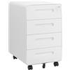 HOMSTEEL Cassettiera Scrivania Mobile, Cassettiera con Serratura, 4 Chiavi, 4 Cassetti, in Acciaio, Angoli Arrotondati, Preassemblato, 46P x 40l x 64H cm, Bianco