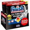 Finish Ultimate Infinity Shine Pastiglie Lavastoviglie, 100 Capsule Lavastoviglie al Limone, Pastiglie per Lavastoviglie contro lo Sporco e i Residui Incrostati