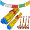 XSHAO® 4 Bandiere Tibetane, Bandiere di Preghiera Tibetane con 4 Nodi di Buon Auspicio per Sale di Meditazione/Decorazione Esterna e Preghiere Buddiste, 5 Metri di Lunghezza 20