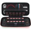 Elonbo Carrying Case for Nintendo Switch 2 (2025), Switch 2 Games Controller Grip Hard Travel Bag, Game Player Organizer Holder, Mesh Pocket Fits Joy-Con Cables Games Cartridges, Pink-Green