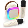 Koolcover Mini macchina per karaoke per bambini e adulti, altoparlante Bluetooth portatile con 2 microfoni wireless, giocattoli regalo di compleanno per ragazze dai 4, 5, 6, 7, 8, 9, 10 + feste in