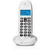 Motorola Voice Motorola C1001CBW+ - Telefono cordless digitale DECT - Modalità blocco chiamate, ID chiamante, vivavoce, rubrica da 50 numeri, schermo retroilluminato - Bianco