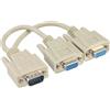 InLine 20586 Cavo VGA, Sub-D 15Pin Maschio a 2X VGA Sub-D 15Pin Femmina, 0.1 m, Sdoppiatore, Beige
