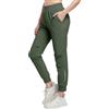HIBETY Pantaloni da golf da donna, elasticizzati, a vita alta, leggeri, protezione solare, ad asciugatura rapida, per lavoro e viaggi, Verde militare, L