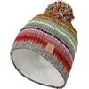 Pachamama Berretto da donna in lana sherpa foderato a mano a righe rosse multicolore taglia unica fatto a mano extra caldo commercio equo e solidale, rosso, blu, giallo, grigio, multicolore, taglia