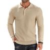COOFANDY Polo Pullover Uomo Maniche Lunghe Maglione Casual Elegante Maglia Invernale Autunno Business Basic Beige XXL