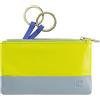 DUDU Astuccio portachiavi colorato in pelle uomo donna formato bustina con zip Lime