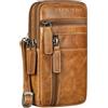 STILORD 'Asher' Marsupio in Pelle Uomo Borsa da cintura Vintage Borsa a tracolla Borsa per cellulare Piccolo Passaporto Portafoglio da viaggio Uomini, Colore:perugia - marrone