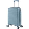 ITACA - Trolley Bagaglio A Mano 55x40x20 leggero rigido con ruote girevoli ideale per viaggi in cabina Valigia Bagaglio A Mano compatibile Ryanair. Lucchetto a Combinazione. Estensibile, Cowboy blu