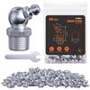 TRILINK Ingrassatori Testine M8, Ingrassatore Metrici con Angolo di 45 Gradi, Kit di Ingrassatori con Chiave - Ideale per Veicoli Automobilistici, Agricoli e Macchinari Industriali (40 Pezzi)