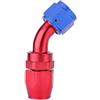 EBTOOLS Raccordo estremità tubo flessibile per modifica auto, AN10 Condotto tubo flessibile Raccordo tubo flessibile Raccordo radiatore olio Adattatore anodizzato colore blu e rosso(45°)