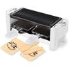 LITTLE BALANCE 8614 Raschietto 2 Meuuuh...!, Dispositivo per raclette 1/2 persone, Grill rimovibile, 2 spatole + 2 tavolette, senza PFAS, antiaderente, 320 W, bianco