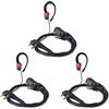 HYS Cuffie | Cuffie PTT a forma di G | 2 poli per radio | Compatibile con Midland G7 pro G8 G9 Pro M24 Plus M48 M99 G6 XT G7 XTR Alan HP450 (RED, 3)