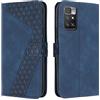 OKZone Cover per Xiaomi Redmi 10, Custodia in PU Pelle per Xiaomi Redmi 10, Custodia a Libro Protettiva Folio Portafoglio con Chiusura Magnetica e Slot per Carte Wallet Case Flip Cover (Blu)