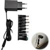 Uliwamowi Adattatore di Alimentazione 6V 1A, 1.5m Alimentatore, con 8 Connettori Intercambiabili, Caricatore AC 220V 230V a DC 6V 1000mA, Alimentatore Compatto per Dispositivi Elettronici a Bassa Tensione