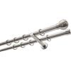 Gardinia Set con Bastone per Tende "Kugel", 2 binari, Set Completo incl. Materiale di Montaggio, Lunghezza 160 cm, Effetto Acciaio Inox