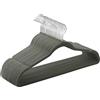 SONGMICS Grucce Appendiabiti in Velluto, 20 Pezzi, Salvaspazio e Antiscivolo, Gancio Girevole a 360°, Spesso 0,6 cm, Largo 41,5 cm, Cappotti Pantaloni, Grigio e Argento CRF026G20
