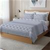 PENSIERI DELICATI Parure Copripiumino Matrimoniale 100% Cotone, Completo di Sacco 250x200cm e 2 Federe 52x82cm, Made in Italy, Copripiumino Lavabile In Lavatrice A 40°, Fantasia Norvegia Blu
