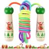 Kalolary Natale Corda per Saltare Bambini, 8,5ft / 2,6m Regolatore di Lunghezza Bambini saltano la corda Jumping Rope per Fitness, Boxe, Perdere Peso, Sport (Rosa+Verde)