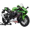 Risopen Modello di moto giocattolo per Kawasaki Ninja ZX-10R in metallo pressofuso con modello di moto in plastica per Welly, nessun montaggio richiesto, mini regalo per adulti (verde)