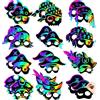 Cosysparks Maschera Bambino,24 Pcs Fai da te Maschere di Carta per Decorare I Bambini Funny Magic Scratch Art Masks Craft Kit per Halloween Compleanno Cosplay Festa a Tema