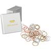 HAARallerliebst Elastici per capelli mini extra piccoli (45 pezzi | rosa, azzurro, oro | 2 cm) con scatola (colore scatola: bianco)