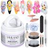 Saviland Solido Sculpture Builder Gel, 60g Sculpture 3D Gel per Nail Art con 2PCS Polveri Cromate per con e Strumenti Kit Gel Costruzione Estensione per Unghie per Fai da Te a Casa