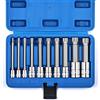 MIXPOWER - Set di 10 bussole con punta a spina, tipo M, S2 e acciaio Cr-V, lunghezza extra lunga, 10 cm, M4-M18, XZN Triple Square Spline Bit Socket Set