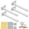 Drasohuija 4 Pezzi Staffe per Mensole Pesanti,Supporto Mensole da Muro,Staffe per Scaffali Industriale,Mensola Galleggiant Supporto di Metallo,Montato per Scaffali Stile Vintage,Reggi Mensola,Bianco(12in/30cm)