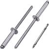SKIR'CO (100 pezzi) Rivetti ciechi in alluminio 3,2 x 15 mm, mandrino in alluminio, rivetti pop, testa a cupola, punta da trapano inclusa