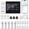 Clouree Sistema di allarme touch screen per la sicurezza di tutta la casa, kit di allarme domestico wireless Wi-Fi da 20 pezzi con sirena, sensore di movimento PIR, telecomandi, sensore per finestre/porte