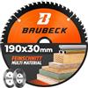 BAUBECK Multi Materiale Lama sega circolare 190 x 30 - Lama per sega circolare 190mm per legno, alluminio e molto altro - Anello di riduzione per 190 x 20 e per 190 x 16 (20/16mm)