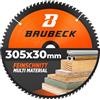 BAUBECK Multi Materiale Lama sega circolare 305x30 - lama per sega 305 30 per legno, alluminio - Lama sega circolare per legno 305 x 30 compatibile con Bosch GCM 12, GTM 12, Metabo KGS 305