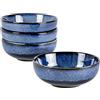 UNICASA Ciotole Insalatiere, Set Scodelle Ceramica 4 Unità, Ciotole da Colazione per Cereali/Insalata/Zuppe, Diametro 16 cm Colore Blu, Servizi Combinati