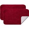 MIULEE Tappeto Moderno Salotto 2 Pezzi Tappeto da Bagno Assorbente Antiscivolo con Tappeti ad alta Idroscopicità in Microfibra Morbido per Camera da letto Cucina Ingresso 40X60 CM Rosso