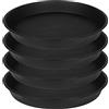 Bleuhome Confezione da 4 sottovasi per Piante da 35,6 cm, Resistenti, Rotondi, in plastica, per vasi da Interni, vassoi per vasi da 30,5 cm, 33 cm, 35,6 cm, Colore: Nero
