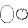 Armani Exchange Uomo Collana e Bracciale in Acciaio Inossidabile Gunmetal, Set