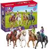 SCHLEICH HORSE CLUB | Gita a cavallo 72221 | 4 figure snodate e 4 cavalli | Idea regalo per bambine e bambini | Giocattolo con cavalli per bambini dai 5 anni | Set da 40 pezzi | esclusiva Amazon
