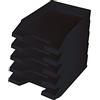 helit H2661695 - Portadocumenti the green staff DIN A4-C4 nero | 5 scomparti impilabili in plastica riciclata, certificati Blauer Engel