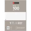 Miquelrius - 100 fogli quadrettati 5 mm, Rigatura a quadretti, Blocchi di fogli A4 di ricambio, Ricarica perforata 4 fori, Grigio