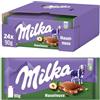 Milka Cioccolato al Latte Alpine con Pezzi di Nocciole, 90g, Confezione da 24 Barrette, 2160g