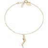 Louis Ciocchetti dal 1887 Bracciale Argento 925 con Corno Portafortuna, catenina colore oro Regolabile, Idea Regalo Uomo e Donna, Made in Italy
