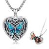 JFASHOP Collana a farfalla in argento sterling cuore albero genealogico ciondolo per le donne gioielli foto immagini medaglione collana gioielli per moglie fidanzata
