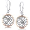 LeCalla Orecchini pendenti a goccia bicolore con nodo celtico LeCalla in argento sterling 925 per donna